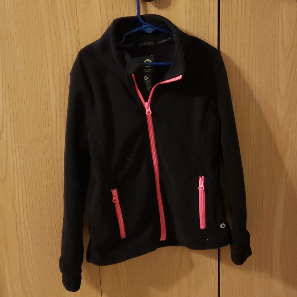 Black fleece zip up jacket